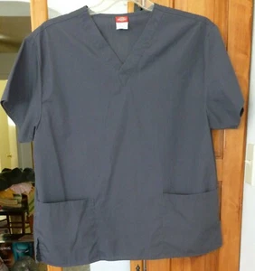 DICKIES Style 810506 Gris PTWZ Enfermera Dental EXFOLIANTE SUPERIOR 2 Bolsillos Cuello en V Talla L - Imagen 1 de 2