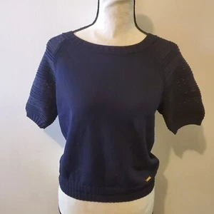 Ivanka Trump scoop neck navy blue 3/4 sleeve pullover sz M - Picture 1 of 6