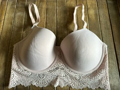 Sutiã Gilligan & O’Malley 38C acolchoado blush com acabamento em renda - Imagem 1 de 4