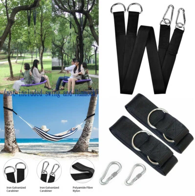 2Pcs 5ft Tree Swing Hanging Straps & Hooks Outdoor Hammock Strong Tree Straps - Image 1 of 4