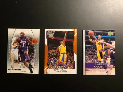Tarjeta de baloncesto 2006,7,8 LAMAR ODOM Fleer & Upper diciembre # 26,44,74 (3) hecha en EE. UU. Foto 1 de 4