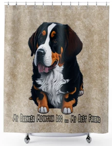 Cortina de ducha de baño My Bernese Mountain Dog My Best Friend linda cachorro arte - Imagen 1 de 4