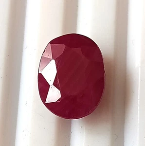 Natural Ruby Oval Shape Faceted Unheated Gemstone Making Ring,Pendant 6.10 Carat - Picture 1 of 6