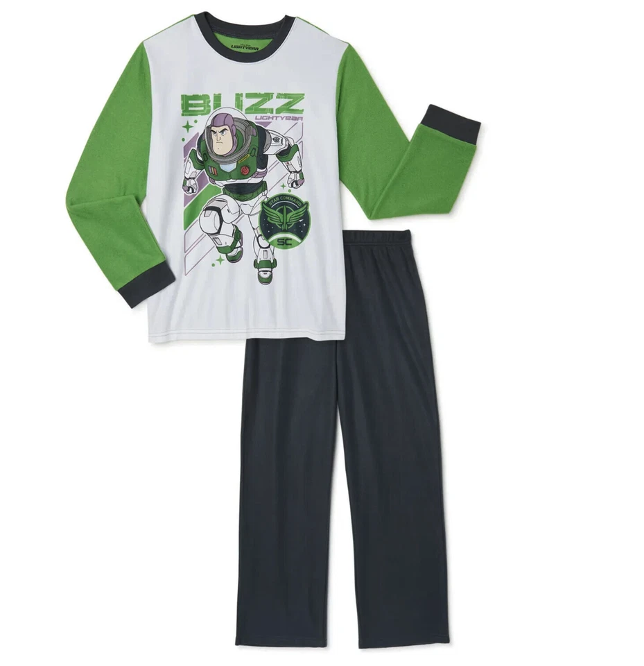 NEW DISNEY PIXAR BUZZ LIGHTYEAR BOY SIZE 6/7 8 10/12 FLANNEL 2-PIECE PAJAMAS SET - Image 1 of 1