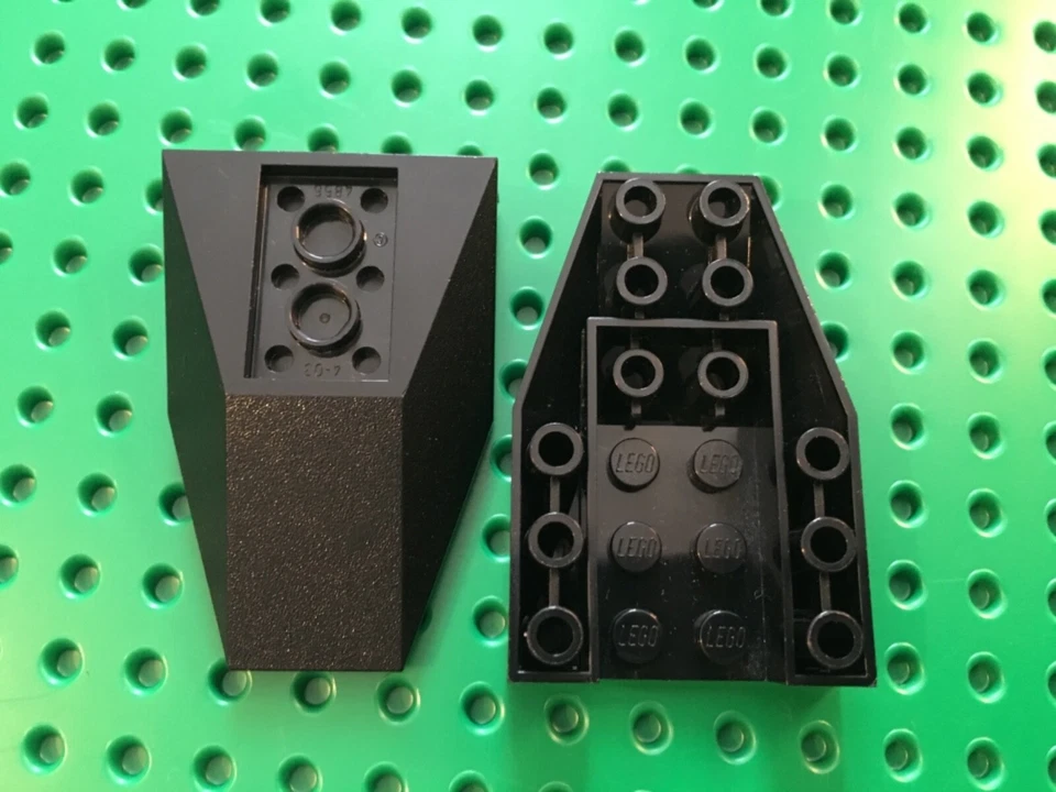 Lego Slope Inverted Wedge 6x4 Boat Hull End Sections in Black Pack of 2 / PN4856 - Image 1 of 1