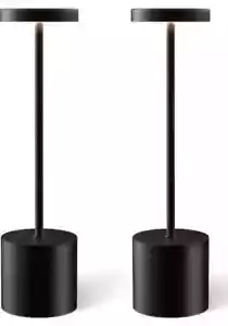 2 Pack LED Cordless Table Lamp Portable 5000mAh Rechargeable Touch control black - Picture 1 of 6