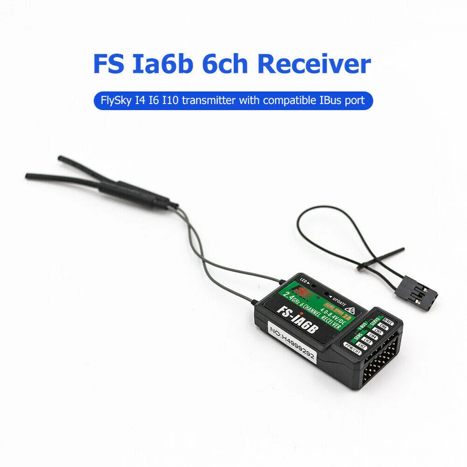 Flysky receiver 2.4GHz 6 Channel IA6 IA6B IA10B for RC Model Remore Controller - Image 1 of 1