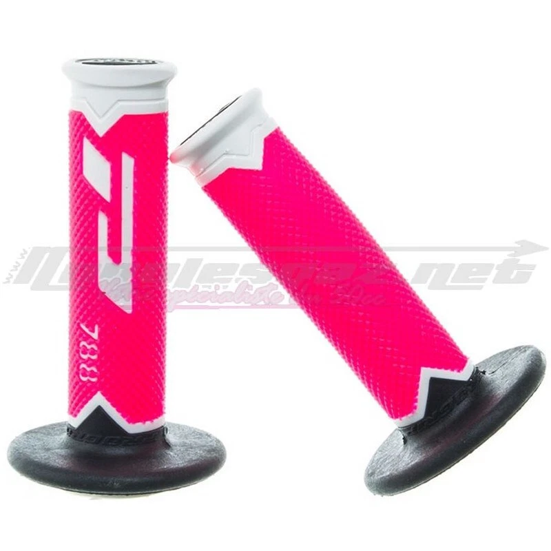 Poignées PROGRIP 788 rose - blanc  - noir universel moto scooter revetement - Photo 1/1