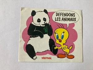 AUTOCOLLANT / STICKER TITI ET GROS MINET défendons animaux STENVAL vintageA32 - Foto 1 di 1