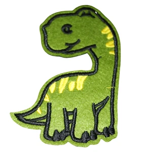 Dinosaurio verde Brontosaurus dibujos animados ropa hierro en parche calcomanía bordado - Imagen 1 de 2