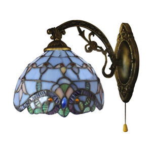 Baroque Tiffany Style Stained Glass Wall Light Bedside Lamp Corridor Wall Sconce
