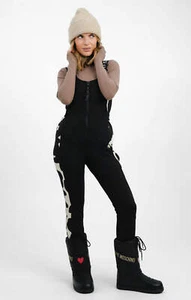 Topshop Womens Cow Print Salopettes RRP £120 - Picture 1 of 28
