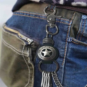 Men's Leash skull punk rock Heavy Metal Wallet Chains Biker Trucker Key Chain - Picture 1 of 6