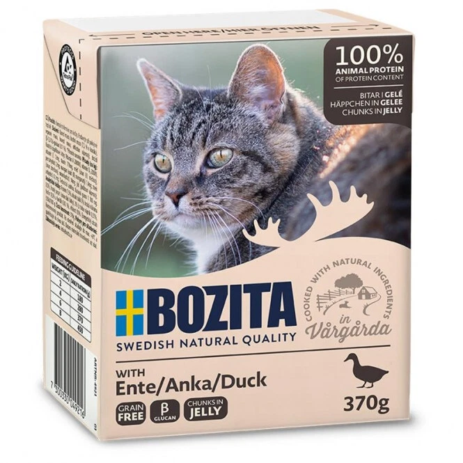 Bozita Cat Tetra Recard Häppchen in Gelee Ente 6 x 370g (EUR 8,96 / kg) - Bild 1 von 1
