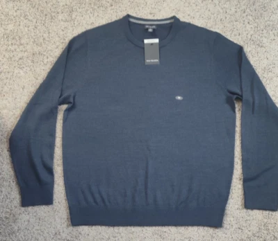 Van Heusen Mens Sweater Blue Size Med Wool/Acrylic NWT - Image 1 of 4