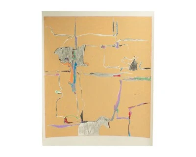 Harry Hilson Signed 1981 Abstract Mixed Media Painting - Image 1 of 4