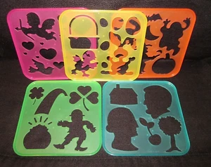 Tupperware Tuppertoys "Holiday Stencils Lot" Valentine Halloween Easter 1990 - Picture 1 of 10