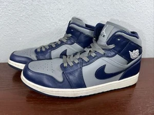 Nike Air Jordan 1 Mid Georgetown 554724-006 Midnight Azul Marino Gris Fresco Para Hombres Talla 11 - Imagen 1 de 12