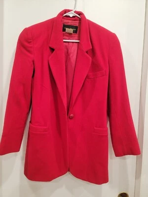 Harris/Wallace Red Wool Blazer Size 4 Great Condition - Image 1 of 4