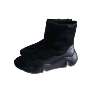 Womens Ecco Black Sheepskin Boots Size 37 (4) - Picture 1 of 8