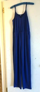 Small Romper Spaghetti Strap 2 Pockets Straight Leg Elastic Waist Blue NWOT - Picture 1 of 3