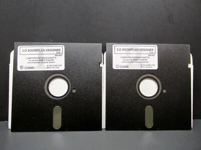 3-D Roomplan Designer, TWO - 5.5" Floppy Disc, Cosmi, 1993, Never Used, No Box - Image 1 of 3