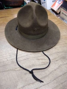 VTG John B Stetson 3 x Beaver State Police Troopers Hat Full Brim Brown Nice! - Picture 1 of 12