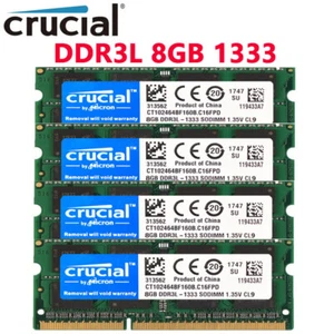 CRUCIAL DDR3L 32 GB (4 x 8 GB) 1333 MHz 2Rx8 PC3-10600S SODIMM Laptop-Speicher R - Bild 1 von 10