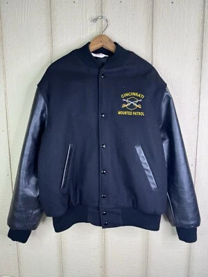 Chaqueta Universitaria De Colección Empire Cincinnati Montada Patrulla Cuero Para Hombre Talla XL Foto 1 de 4