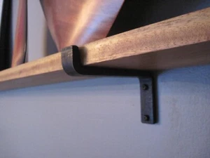 Black Iron Shelf Bracket - Rustic - USA Made - Farm House - Free Shipping - Picture 1 of 12