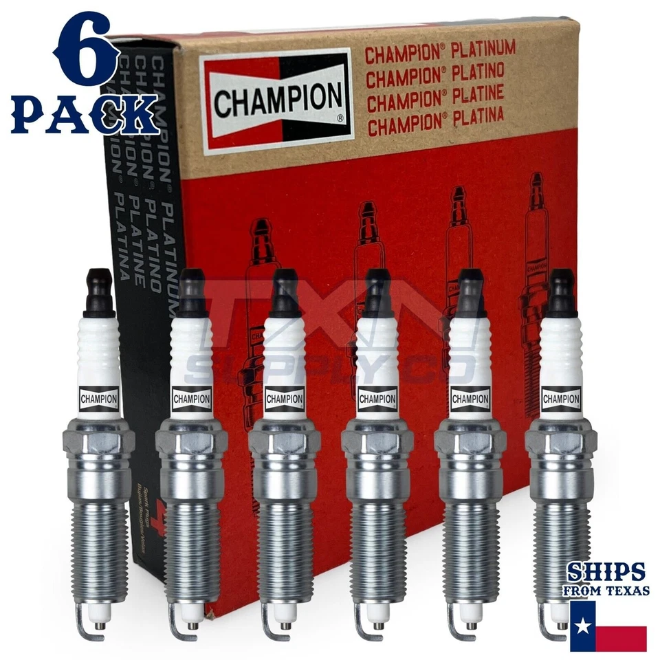 6 Pack Spark Plugs Champion Platinum For 2001-2007 Dodge Caravan V6-3.3L - Image 1 of 3