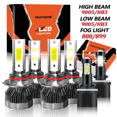 For Saturn LS LS1 LS2 2000 6X LED Headlight + Fog Light Bulbs Hi/Lo Beam Kit - Image 1 of 4