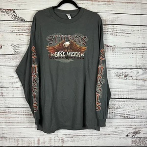 NWOT Sturgis 2019 Bike Week Eagle Graphic Dark Gray Long Sleeve T Shirt Size XL - Picture 1 of 7