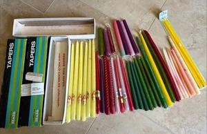 45 VTG Mixed Sizes Taper Spiral Candles Most New 4 Used Dead-stock Halo Advent - Picture 1 of 9