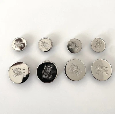 8 BURBERRY Silver Replacement Buttons for Suit Blazer Jacket Coat Tops 1/2" 1" - Image 1 of 4