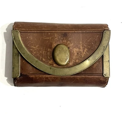 Старинный 1900 кожаный Tiffany & Co. Union квадратный карты чехол бумажник как есть, читать - Изображение 1 из 4