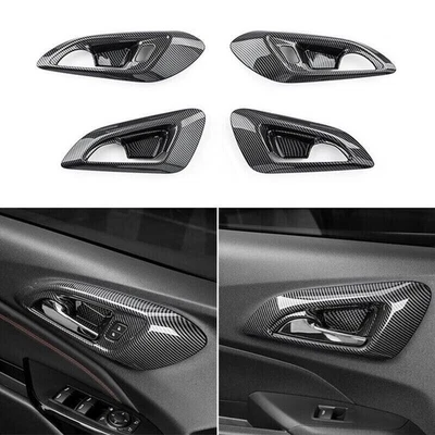 Carbon Fiber Look Inner Door Handle Bowl Cover Trim For Chevrolet Trax 2024-25 Foto 1 de 4
