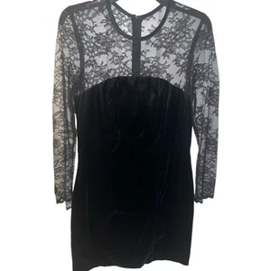 Hugo buscati collection Dress Womens 8 Velvet Lace Dark Romantic Y2K Vintage USA - Picture 1 of 7