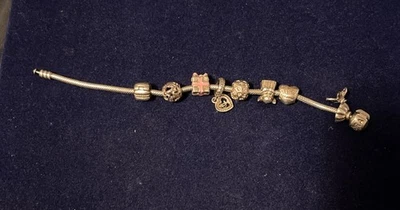 FANTASTICO BRACCIALE PANDORA ORIGINALE AL 100% COMPLETO DI SHARM TUTTI ORIGINALI - Immagine 1 di 2