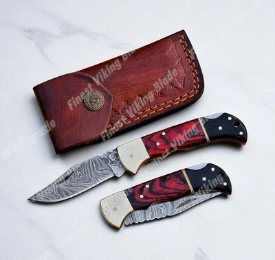 Navaja de Bolsillo Damasco PERSONALIZADA HECHA A MANO, Padrinos de Padrino, Regalo para Cualquier Ocasión Foto 1 de 4