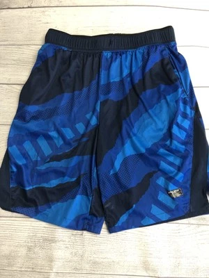 Athletic Works Shorts Youth 2XL Blue Black DrWorks Performance Activewear Mesh - Image 1 of 4