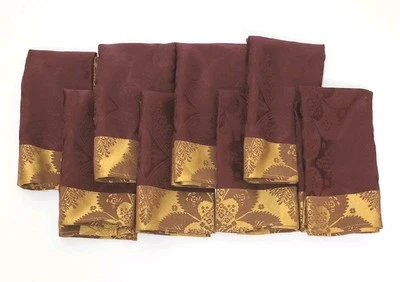 "Juego de 8 servilletas de tela Martha Stewart rojas y doradas 19x19""" Foto 1 de 4