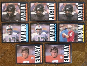 (8) 1985 TOPPS FOOTBALL HOF/STAR CARDS PAYTON, MARINO, ELWAY & MONTANA READ - Picture 1 of 15