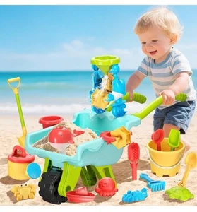 Beach Sand Toys for Kids Beach Toy Trolley Car with Shovel Tool Kit Beach Bucket - Picture 1 of 7