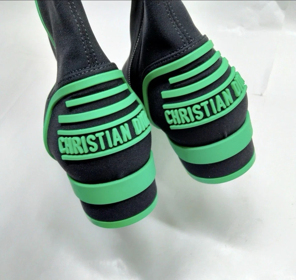 💫 Auténticas Botas Christian Dior Mujer Nuevas con Etiquetas Tela Goma Cuero Foto 1 de 4