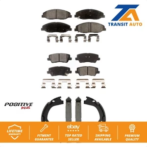 Front Rear Semi-Metallic Brake Pads And Parking Shoes Kit For Cadillac CTS - Picture 1 of 12