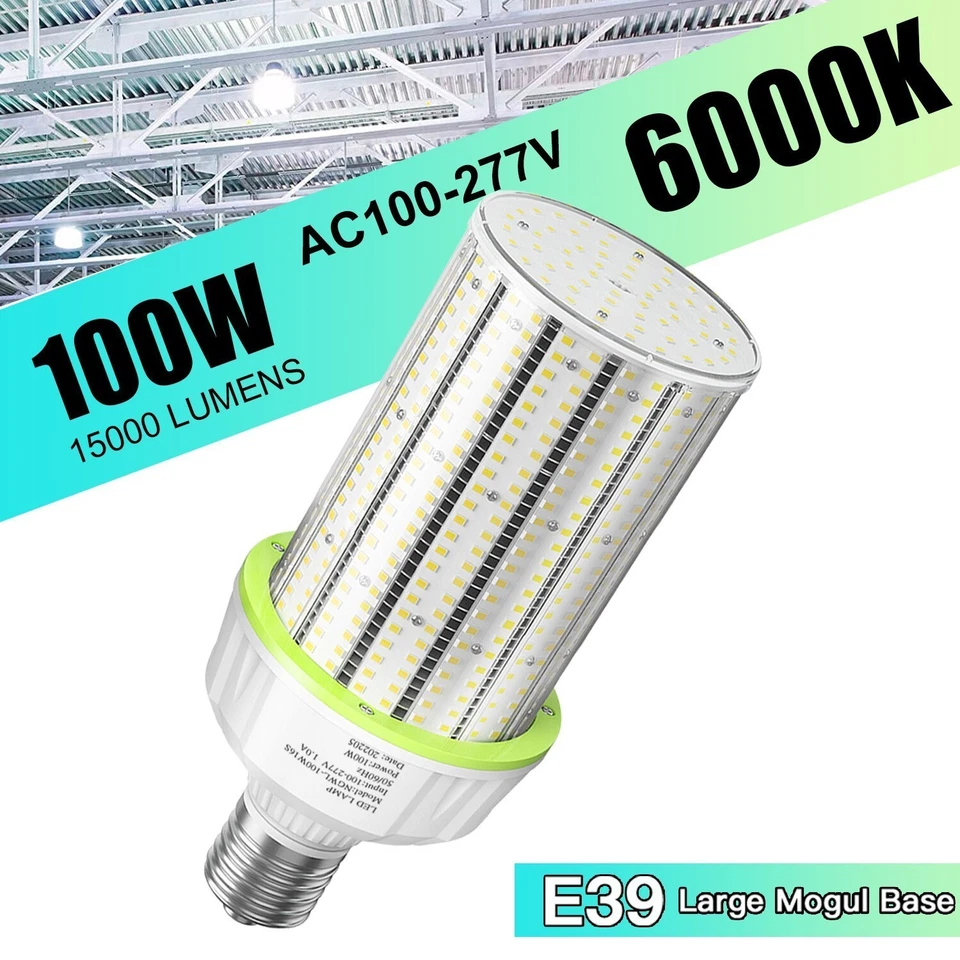 100W Corn LED Light Bulb E39 Large Mogul Base for Garage Warehouse Factory Shop - Image 1 of 4