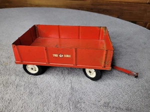 Vintage Tru Scale Barge Wagon 1/16 Diecast Red Farm Tractor Equipment - Picture 1 of 7