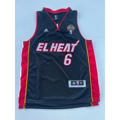 Miami Heat El Heat NBA Adidas Jersey Number 6 La Noche Latina Men's Medium - Image 1 of 4