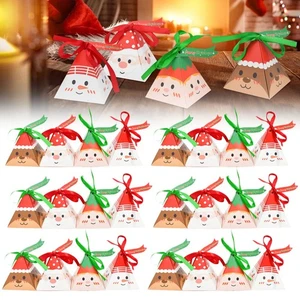 Christmas Candy 12/24 Packs With Ribbon Christmas Paper Candy Wap For Giving - Picture 1 of 19